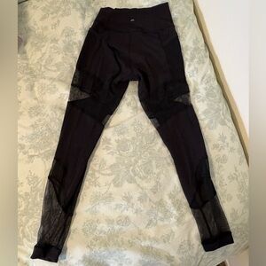 Lululemon Athletica Black Leggings with Mesh Panels